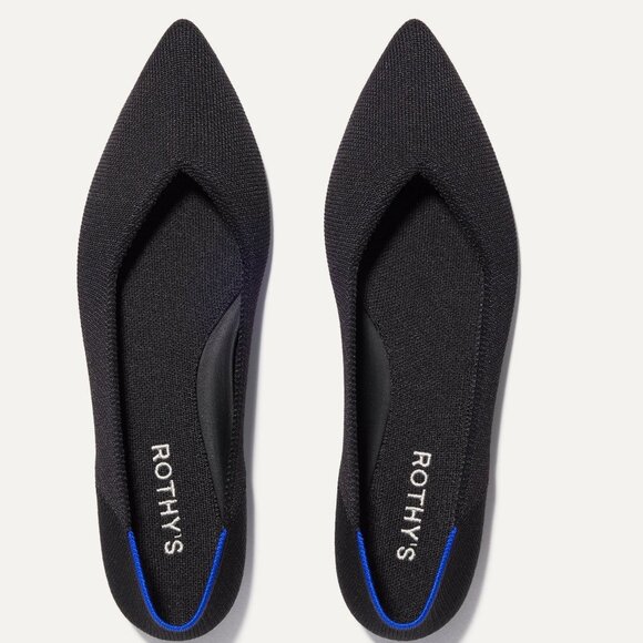 Rothy’s The Point II Flat In Black [NWOT] - Picture 1 of 4